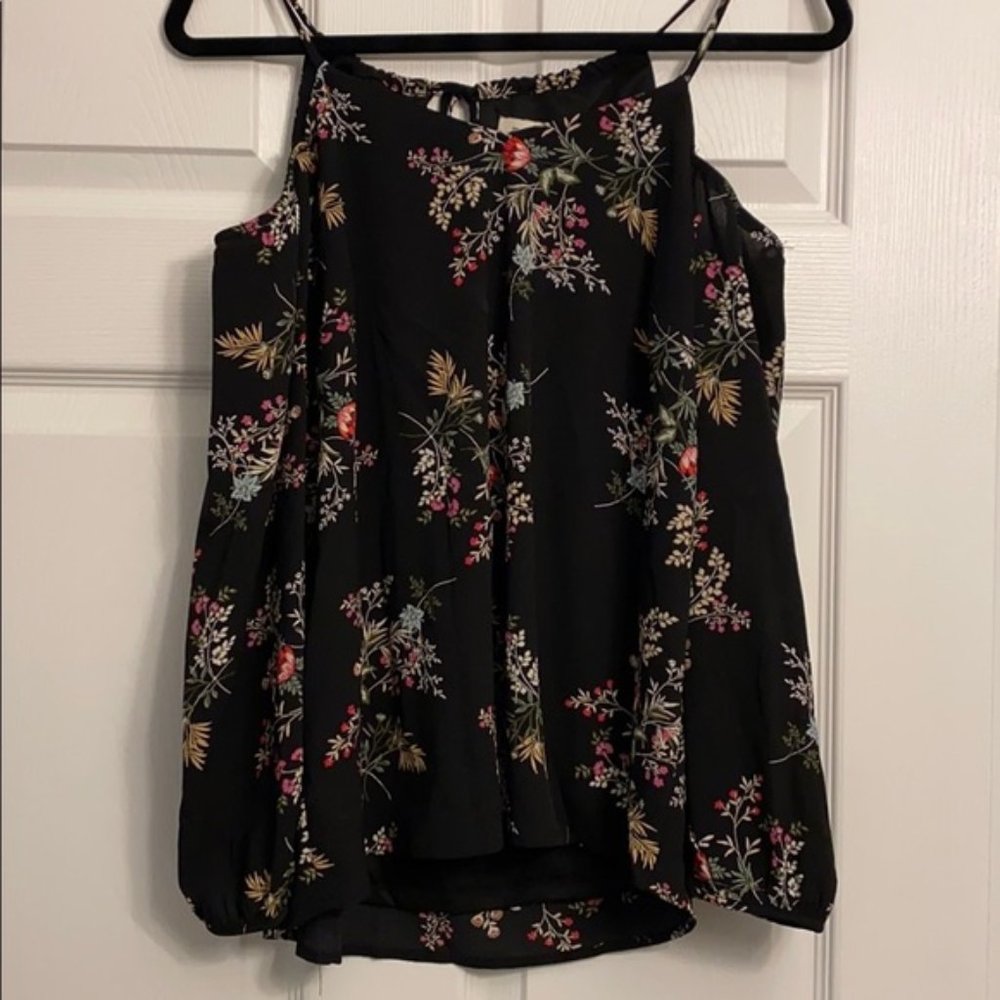 Floral cold shoulder top